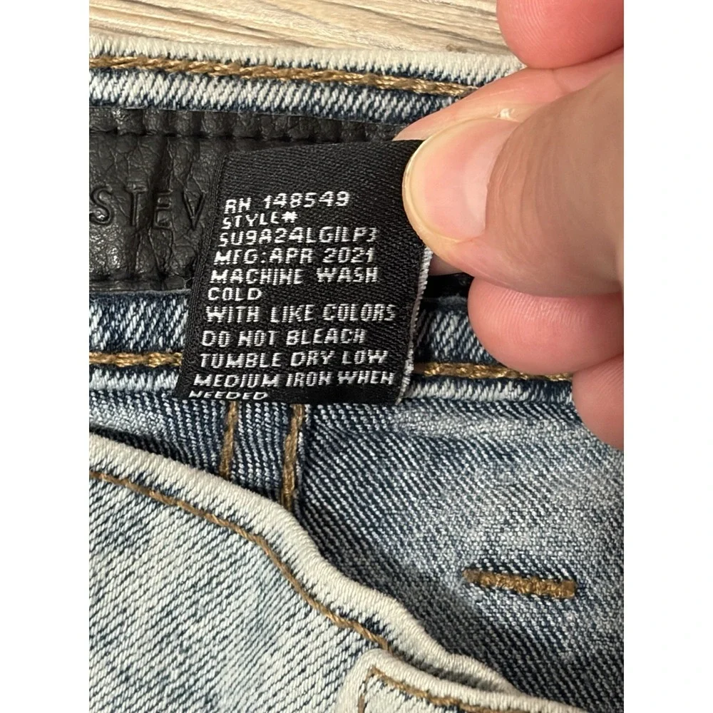 Steve's Jeans Men Size 34x32 Acid Wash Street Wear Moto Biker Striaght Mid Rise